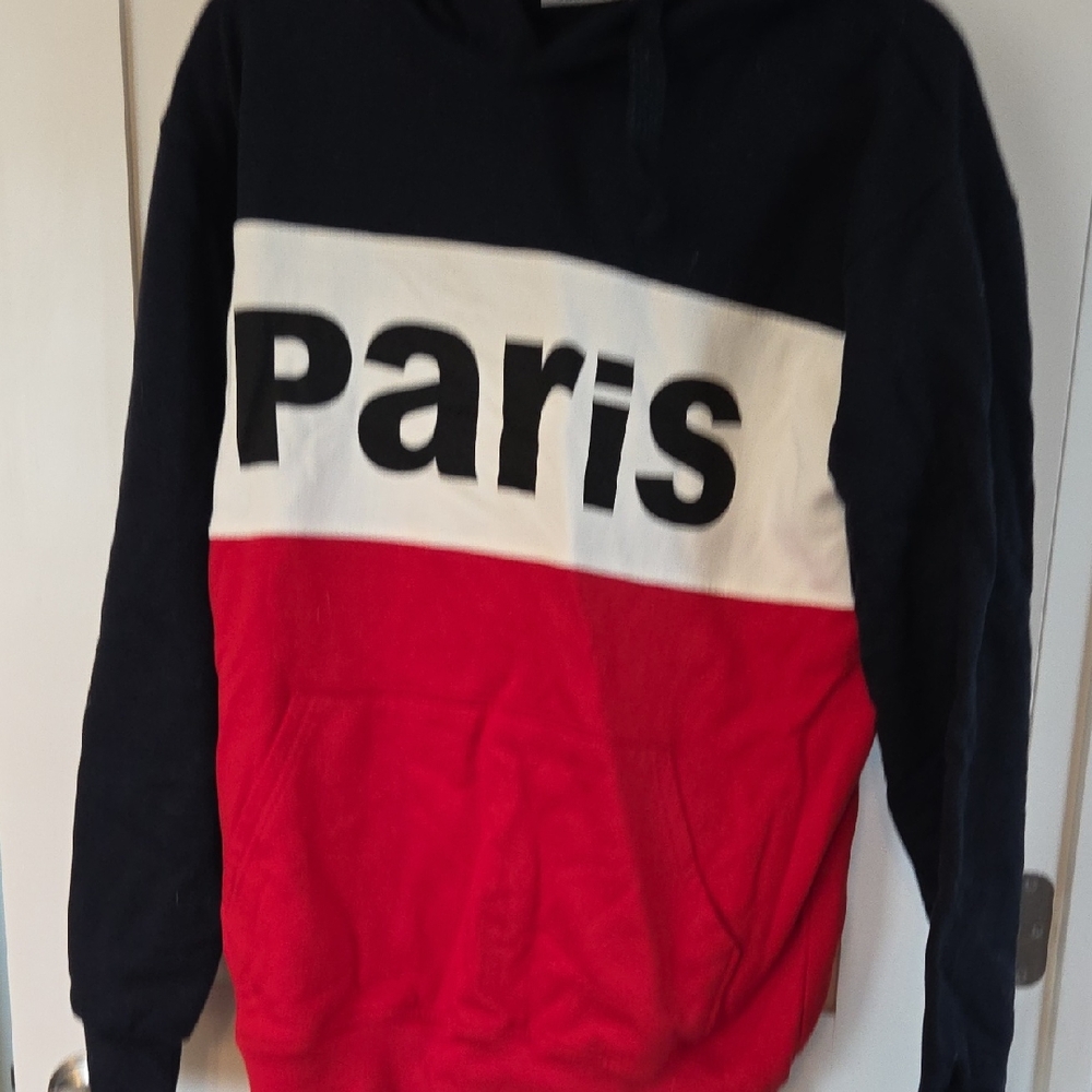 Paris Colorblock Hoodie - Navy and Red